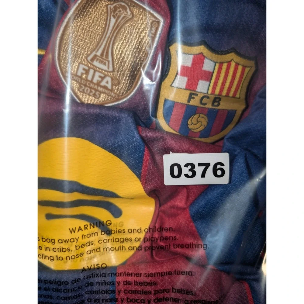 FC Barcelona Nike Long Sleeve Home Jersey with UEFA Foundation Patch Size XL